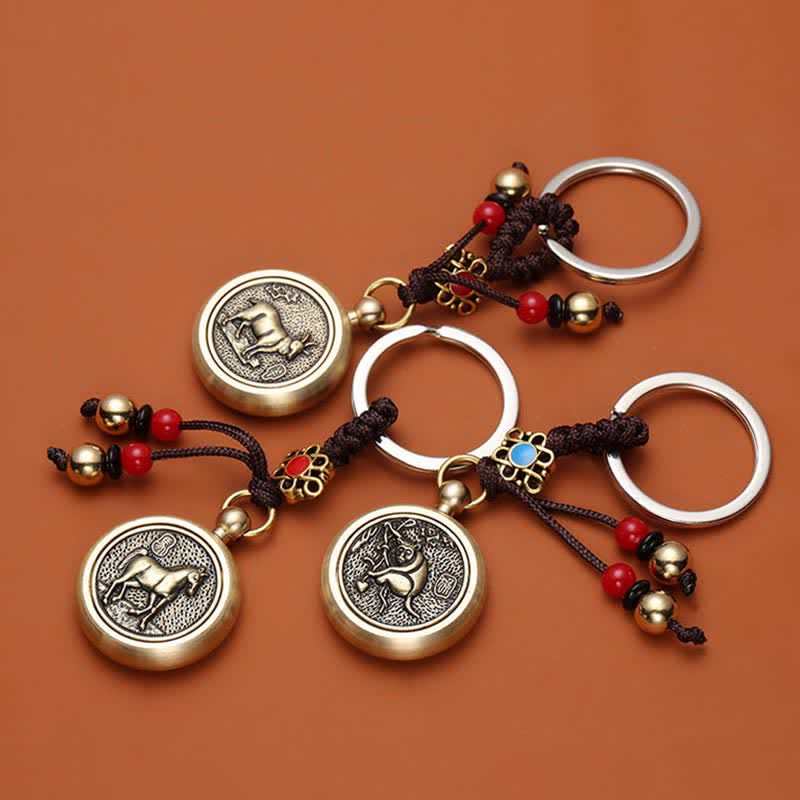 Mythstone 12 Chinese Zodiac Blessing Wealth Fortune Keychain