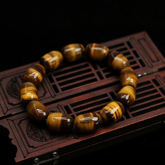 Mythstone Natural Tiger Eye Stone Integrity Willpower Bracelet