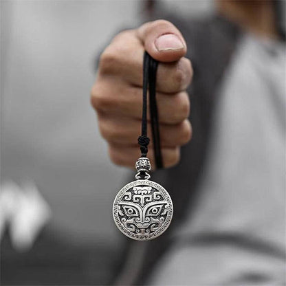 Mythstone Lucky FengShui Mythological Creature Taotie Wealth Necklace Pendant