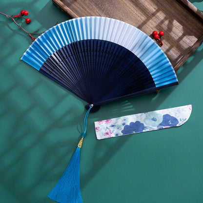 Mythstone Gradient Handheld Bamboo Folding Fan