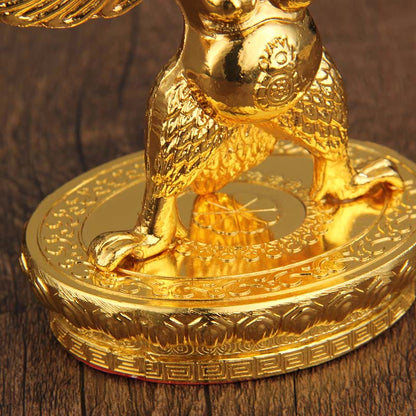 Mythstone Tibetan Gold Garuda Bird Alloy Protection Home Decoration