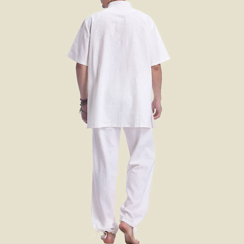 Conjunto de ropa de lino y algodón para hombre con meditación zen espiritual Mythstone