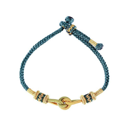 Pulsera trenzada con nudos y fe hecha a mano de Mythstone