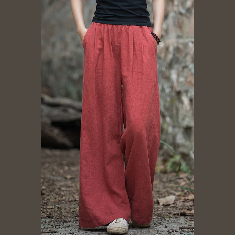 Pantalones de yoga casuales de pierna ancha retro Mythstone para mujer con bolsillos 