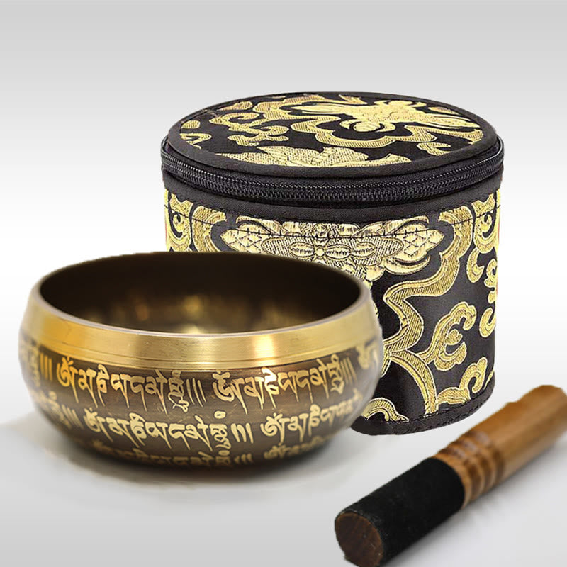 Mythstone Tibetan Meditation Sound Bowl Handcrafted for Healing and Mindfulness Singing Bowl Set