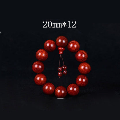 Pulsera de equilibrio de sándalo rojo con hojas pequeñas tibetanas de MythStone 