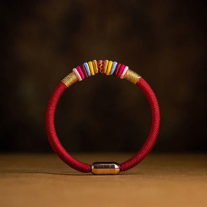 Pulsera trenzada con hebilla magnética y protección con nudo King Kong hecha a mano tibetano Mythstone