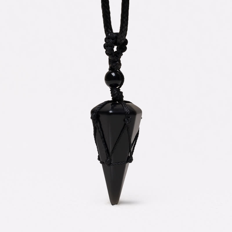 Mythstone Natural Stone Pointed Pendant Necklace