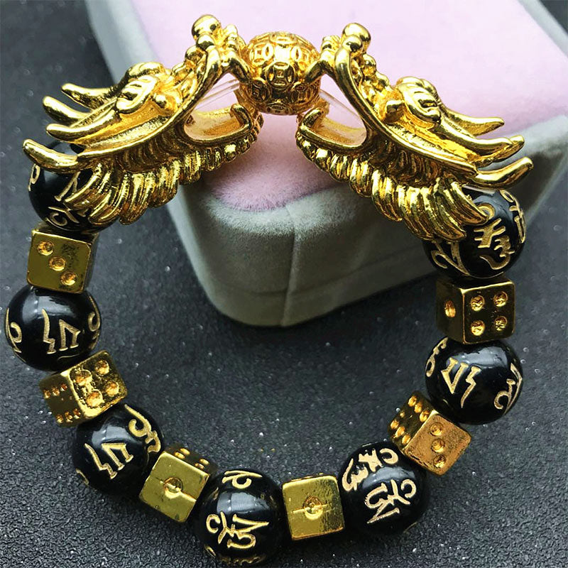 Mythstone Double Dragon Wealth Protection Bracelet