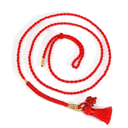 Mythstone Natural Cinnabar Dragon Blessing Red String Belly Chain