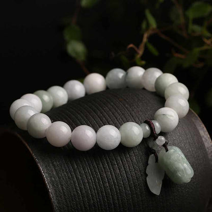 Mythstone Natural Jade Pi Xiu Buddha Gourd Apple Success Bracelet