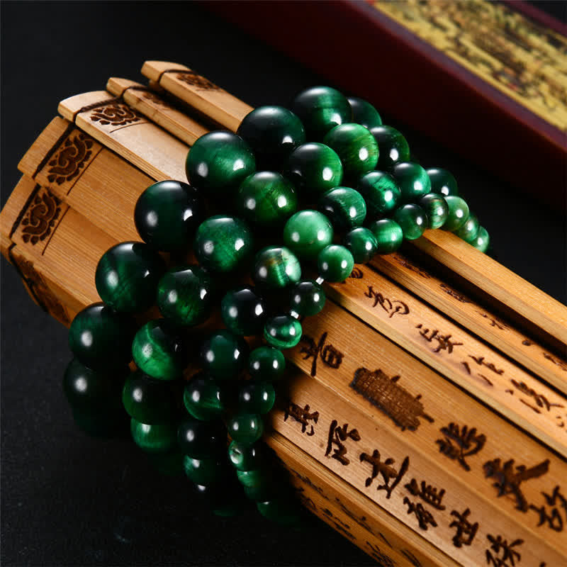 Mythstone Natural Green Tiger Eye Strength Bracelet