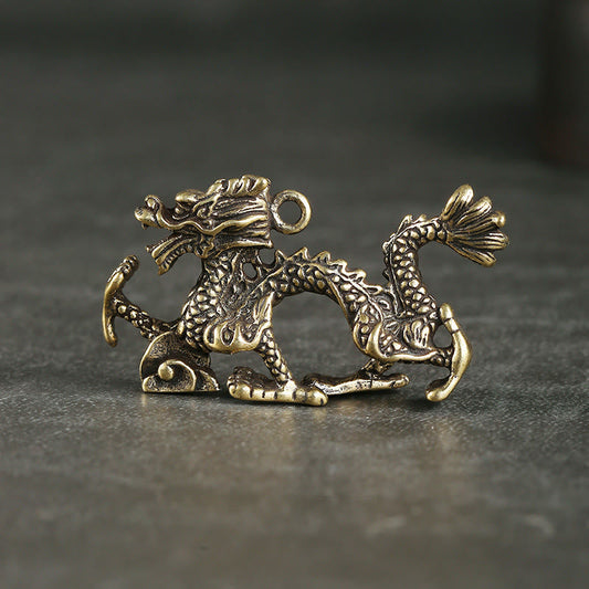 Mythstone Year Of The Dragon Mini Brass Dragon Luck Protection Home Decoration