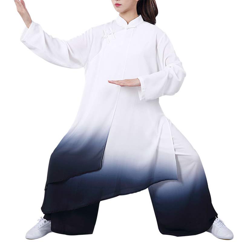 Mythstone Gradient Painting Meditation Prayer Spiritual Zen Tai Chi Qigong Practice Unisex Clothing Set