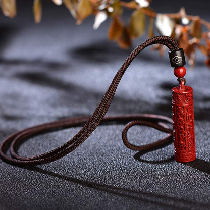 Mythstone Tibetan Cinnabar Mantra Concentration String Necklace