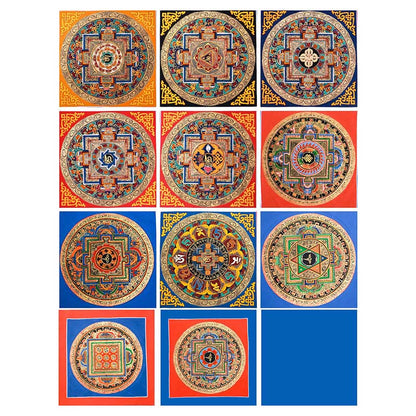 Mythstone Tibetan Handmade Thangka Painting Blessing Thangka Blind Box Random Color Pattern