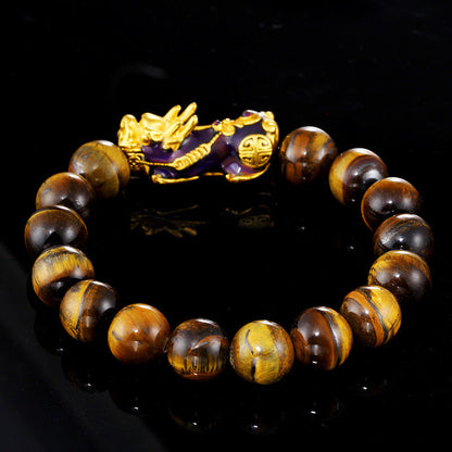 MythStone Tibetan Handcrafted Tiger Eye Feng Shui Bracelet