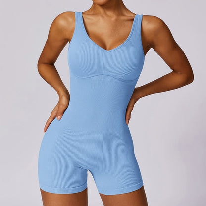 Mythstone Solid Seamless Jumpsuit Romper Sports Fitness Yoga Women Bodysuit