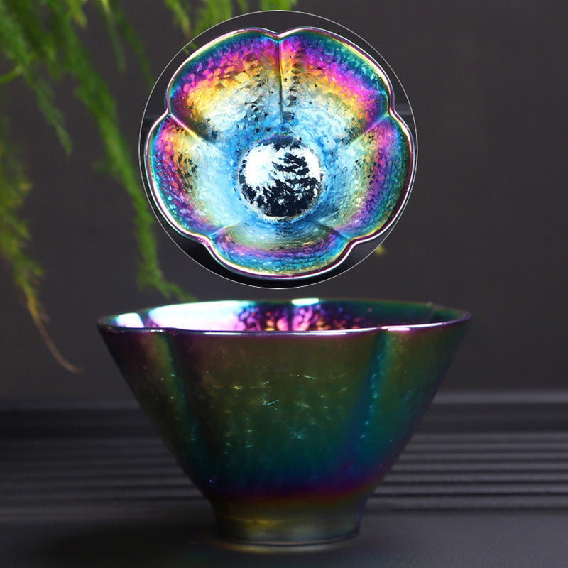 Mythstone Rainbow Color Jianzhan Ceramic Teacup Kung Fu Tea Cup Bowl