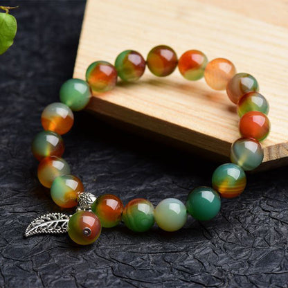 MythStone Tibetan Natural Green Agate Healing Bracelet