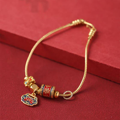 Pulsera con cuentas de cobre y dijes de Mythstone Lotus Enlightenment 