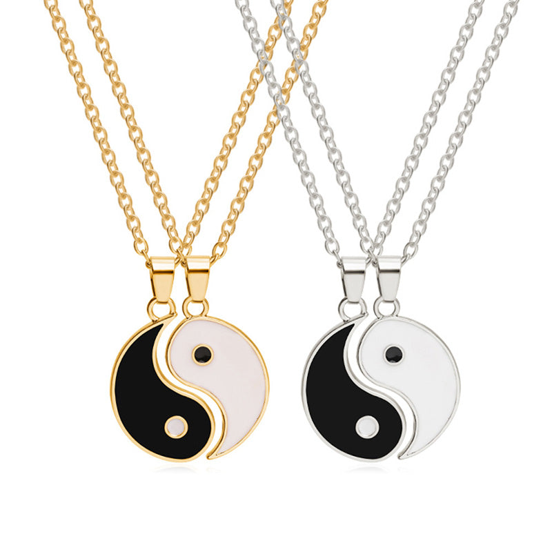 Mythstone Yin Yang Hematite Pendant Couple Necklace