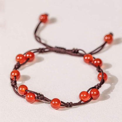 MythStone Red Agate Moss Agate Cinnabar Calm Bracelet