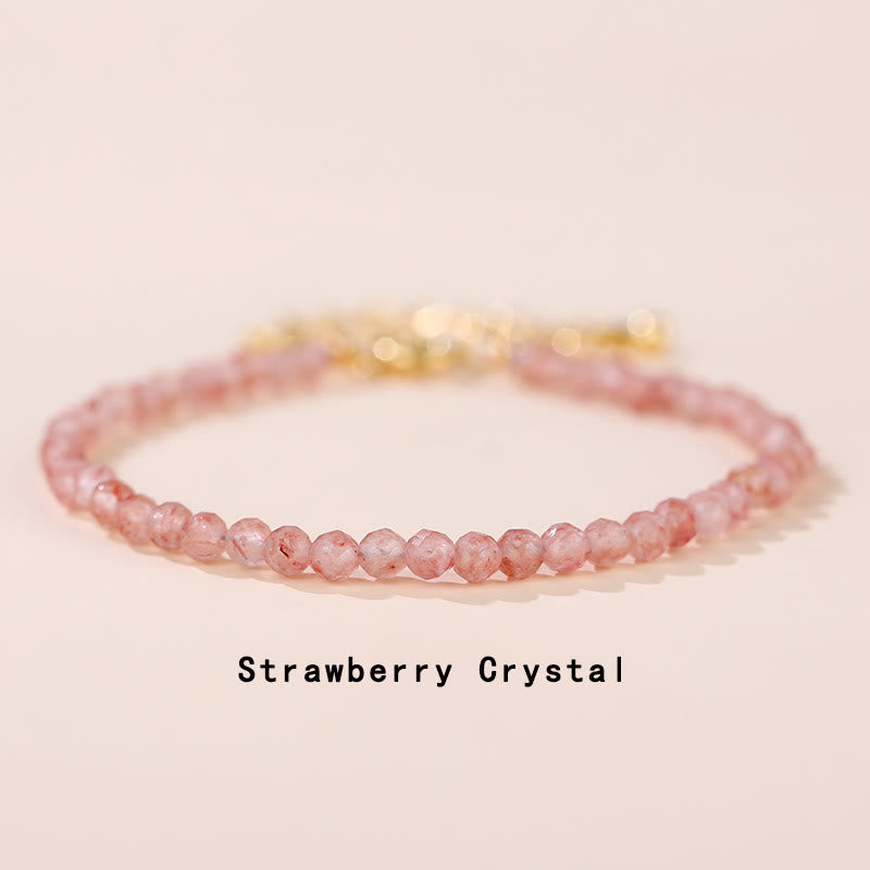 Pulsera de cadena curativa de turmalina de cristal rosa, prehnita, peridoto, lazurita y cuarzo fresa Mythstone 