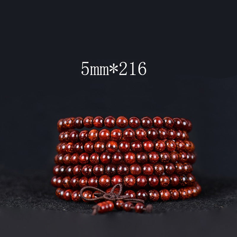 Pulsera de equilibrio de sándalo rojo con hojas pequeñas tibetanas de MythStone 