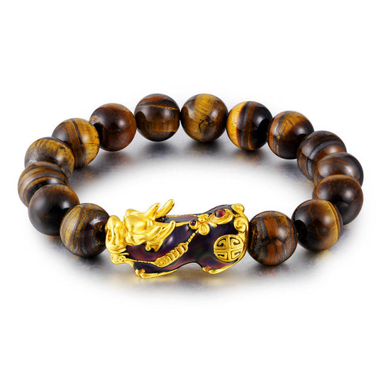 MythStone Tibetan Handcrafted Tiger Eye Feng Shui Bracelet