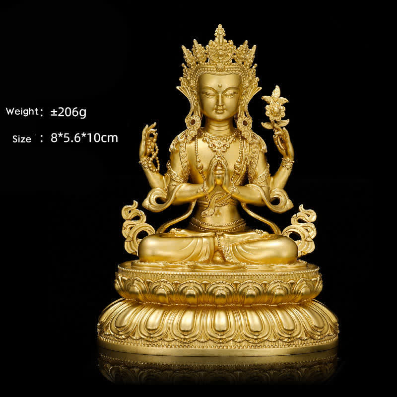 Mythstone Shakyamuni Amitabha Medicine Buddha Figurine Serenity Copper Statue Home Decoration