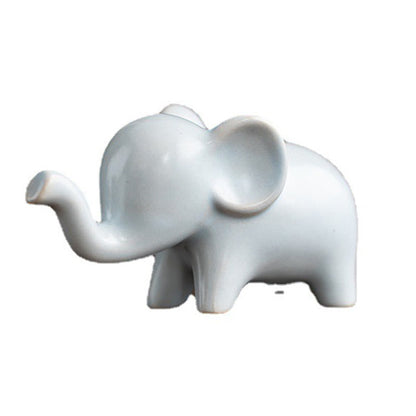 Mythstone Small Ceramic Elephant Home Tea Pet Figurine Desk Decoration