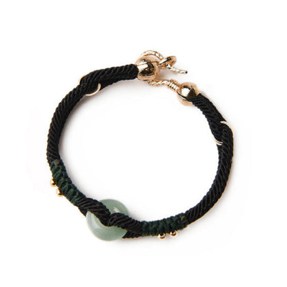 MythStone Tibetan Jade Lucky Black Rope Couple Bracelet