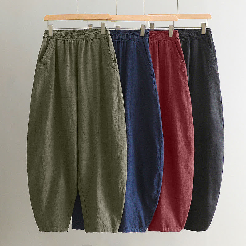 Pantalones de yoga holgados tipo harén con bolsillos y color liso de Mythstone 