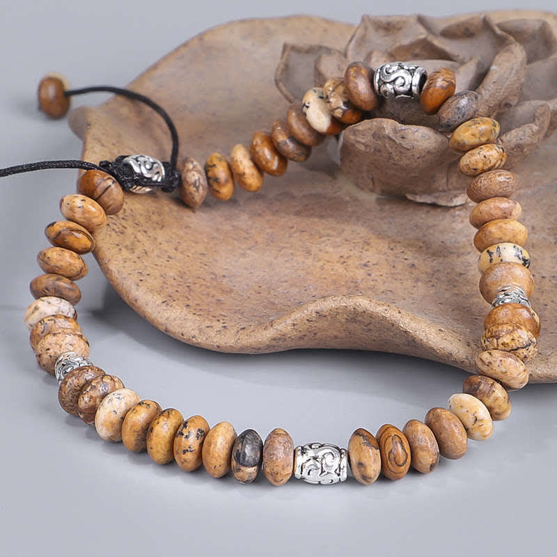 Mythstone Picture Jasper Positive Beads String Bracelet