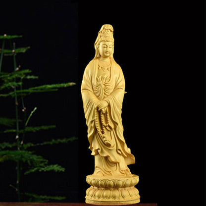 Mythstone Avalokitesvara Boxwood Blessing Home Decoration