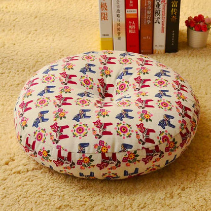 Mythstone Lotus Simple Pattern Linen Meditation Seat Cushion Home Living Room Decoration