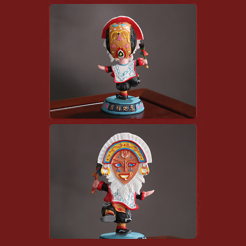 Mythstone Tibetan Opera Face Mask Puppet Home Office Car Decoration Ornament