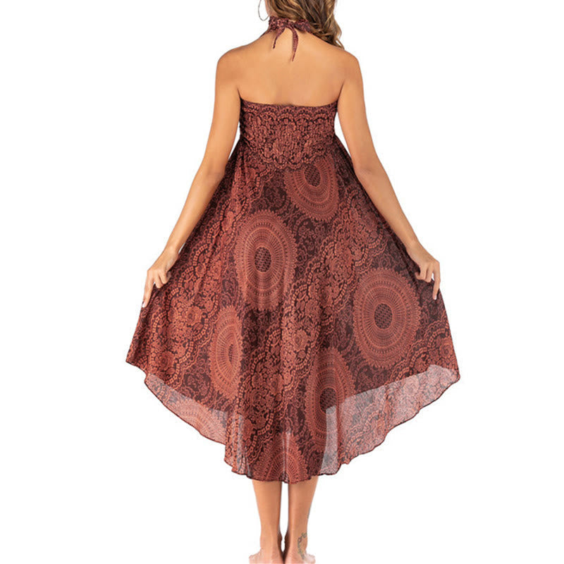 Mythstone Two Style Wear Boho Compass Rose Flower Skirt Dress