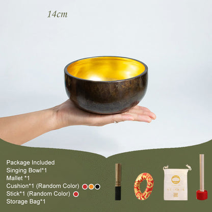 Mythstone Tibetan Meditation Sound Bowl Handcrafted Healing Yoga Mindfulness Singing Bowl Set