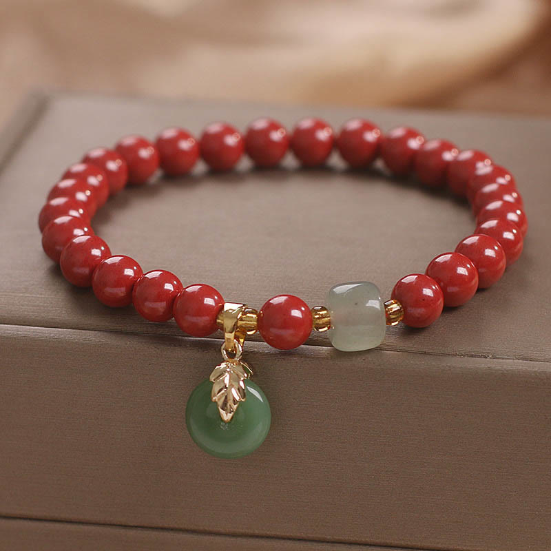 Mythstone Lucky Cinnabar Peace Buckle Blessing Bracelet