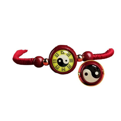 Mythstone Lucky Cinnabar Red String Yin Yang Symbol Bagua Blessing Bracelet