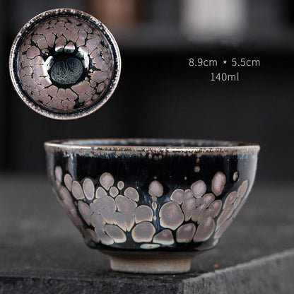 Mythstone Handmade Cherry Blossoms Sakura Design Chinese Jianzhan Ceramic Teacup Kung Fu Tea Cup