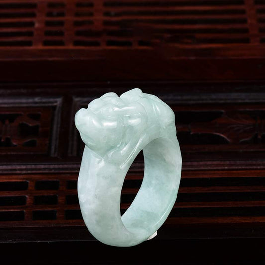 Mythstone Fengshui Wealth Jade PiXiu Luck Ring