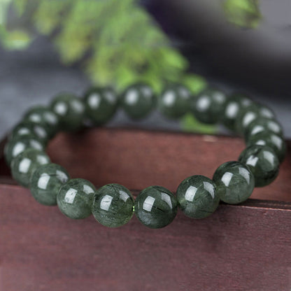 Pulsera de bendición de riqueza con cristal verde natural de MythStone 