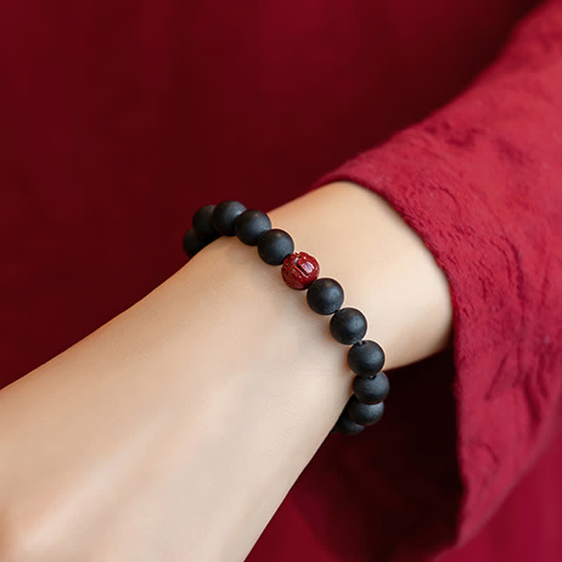 Mythstone Tibetan Cypress Cinnabar Lotus Healing Bracelet