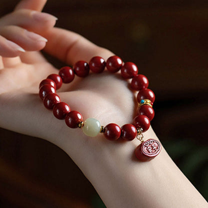 Mythstone Cinnabar Jade Healing Protection Charm Bracelet