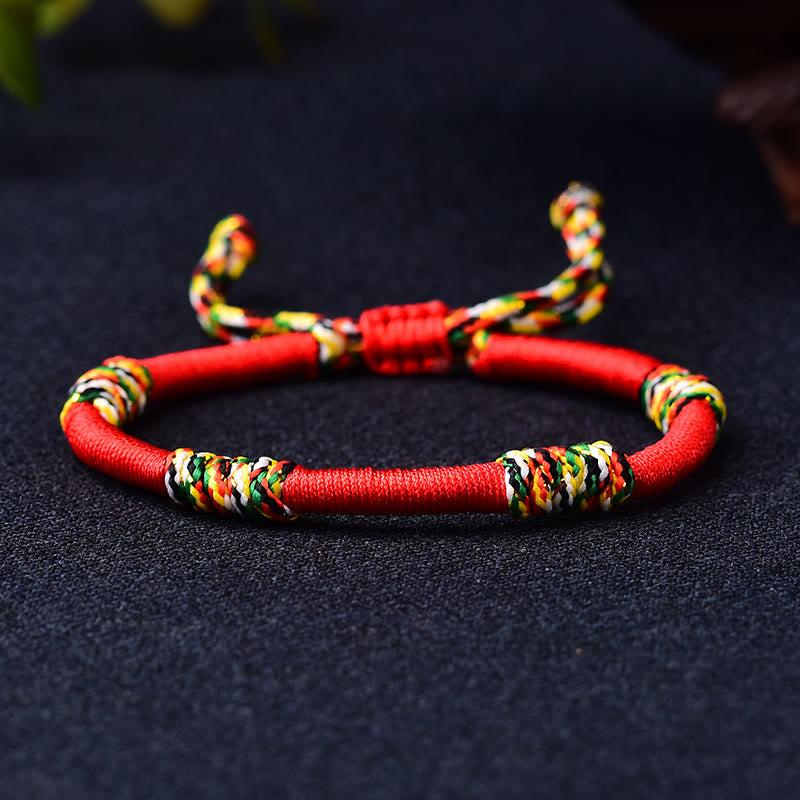 Mythstone Tibetan Handmade Colorful King Kong Knot Lucky Protection Braid String Bracelet