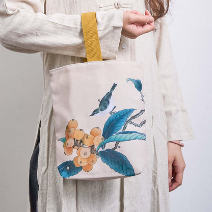 Mythstone Loquat Bird Canvas Handbag