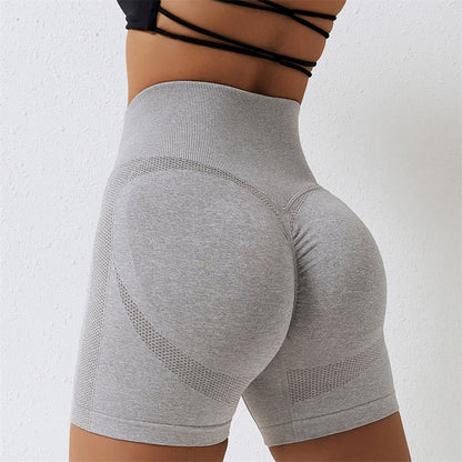 Mythstone Women Seamless Sports Fitness High Waist Yoga Workout Shorts